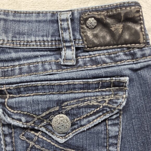 Silver Jeans Womens Size 31x32 Dark Wash Suki Surplus Bootcut Flap PocketCowgirl - Picture 5 of 12